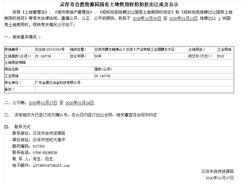 澳洲幸运8(中国)开奖记录查询站
自然资源局国有土地使用权招拍挂出让成交公示（云出桂〔2019〕043号）.png