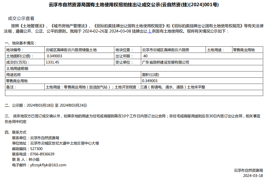 澳洲幸运8(中国)开奖记录查询站
自然资源局国有土地使用权招拍挂出让成交公示(云自然资(挂)[2024]001号).png
