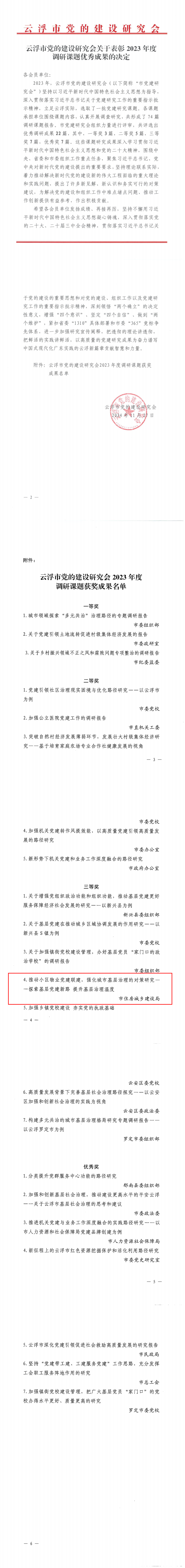 （以此为准）澳洲幸运8(中国)开奖记录查询站
党的建设研究会关于表彰2023年度调研课题优秀成果的决定_0.png