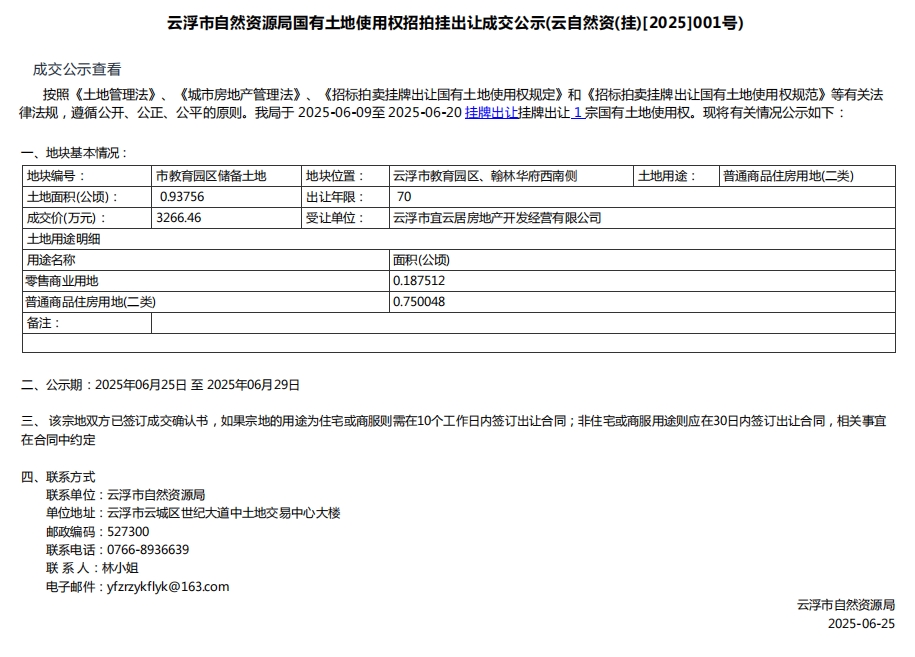 澳洲幸运8(中国)开奖记录查询站
自然资源局国有土地使用权招拍挂出让成交公示(云自然资(挂)[2025]001号.png