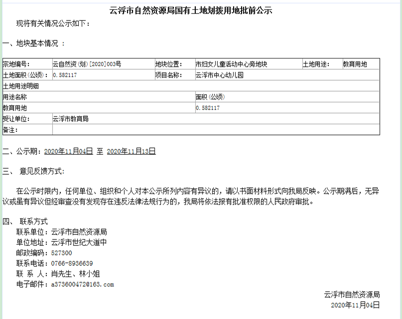 澳洲幸运8(中国)开奖记录查询站
自然资源局国有土地划拨用地批前公示.png